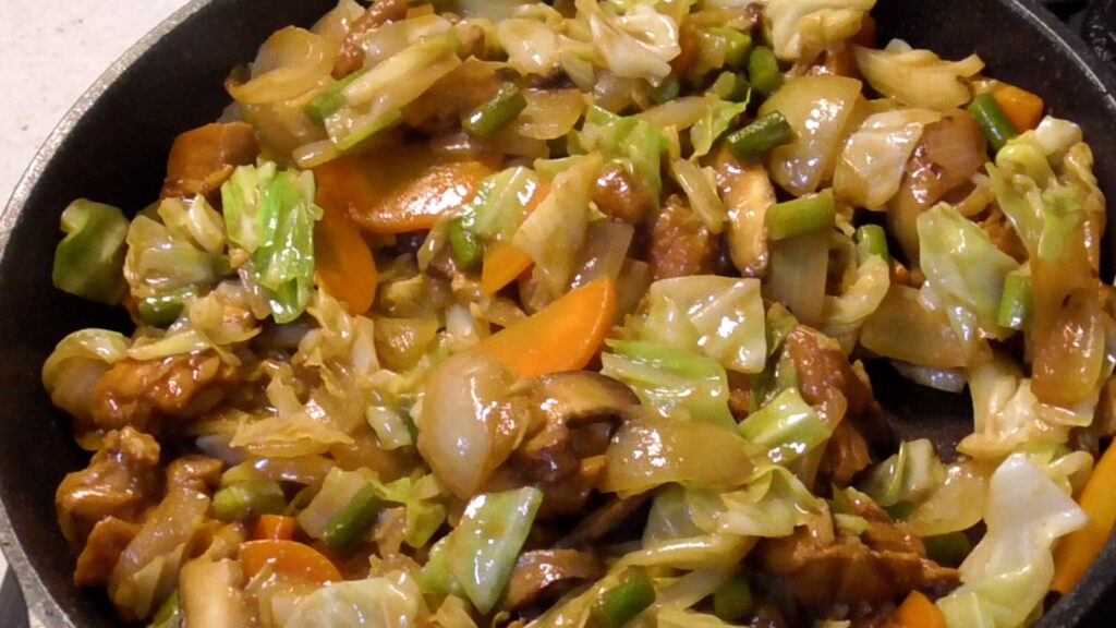 鶏と野菜を一緒にする